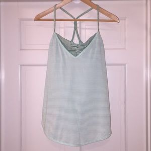 Lululemon mint/black stripped tank